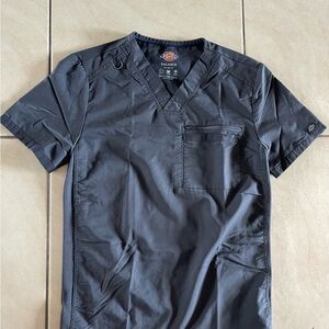 Men's Pewter Dickies Balance 1-Pocket V-Neck Scrub Top Small